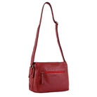 Milleni Ladies Nappa Leather Crossbody Bag in Red