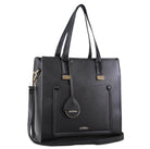 Milleni Vegan Leather Fashion Tote Handbag in Black