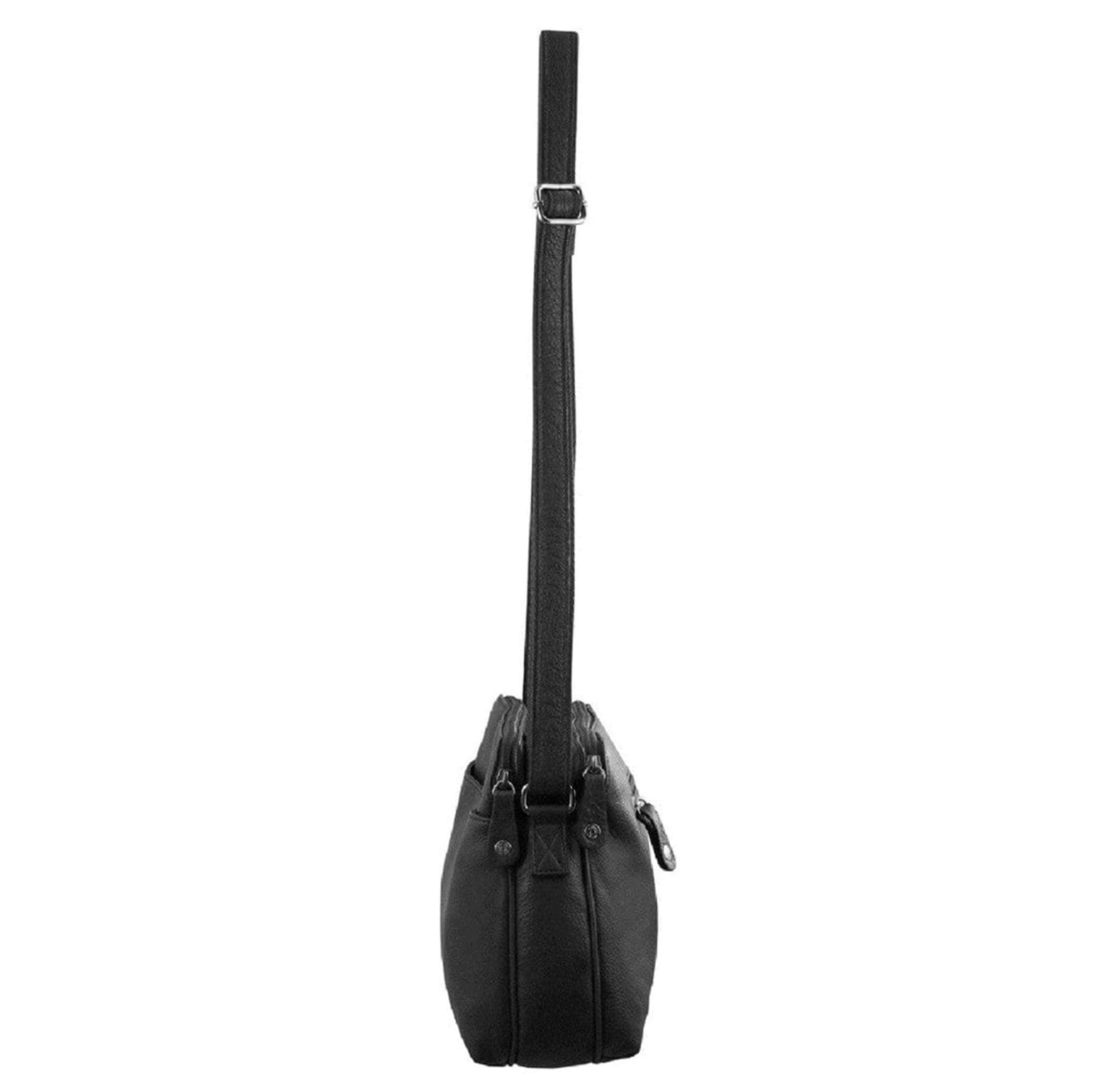 Milleni Ladies Black Nappa Leather Crossbody Bag in Black