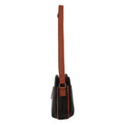 Milleni Ladies Nappa Leather Crossbody Bag in Black/Cognac