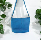 Milleni Ladies Nappa Leather Crossbody Bag in Aqua