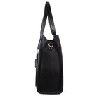 Milleni Vegan Leather Fashion Tote Handbag in Black