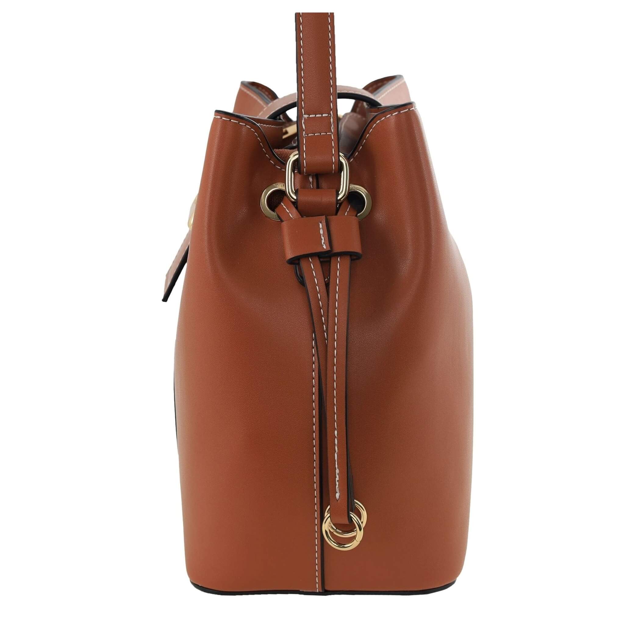 Milleni PV4034 Tan Ladies Vegan Leather Fashion Mini Tote Bag