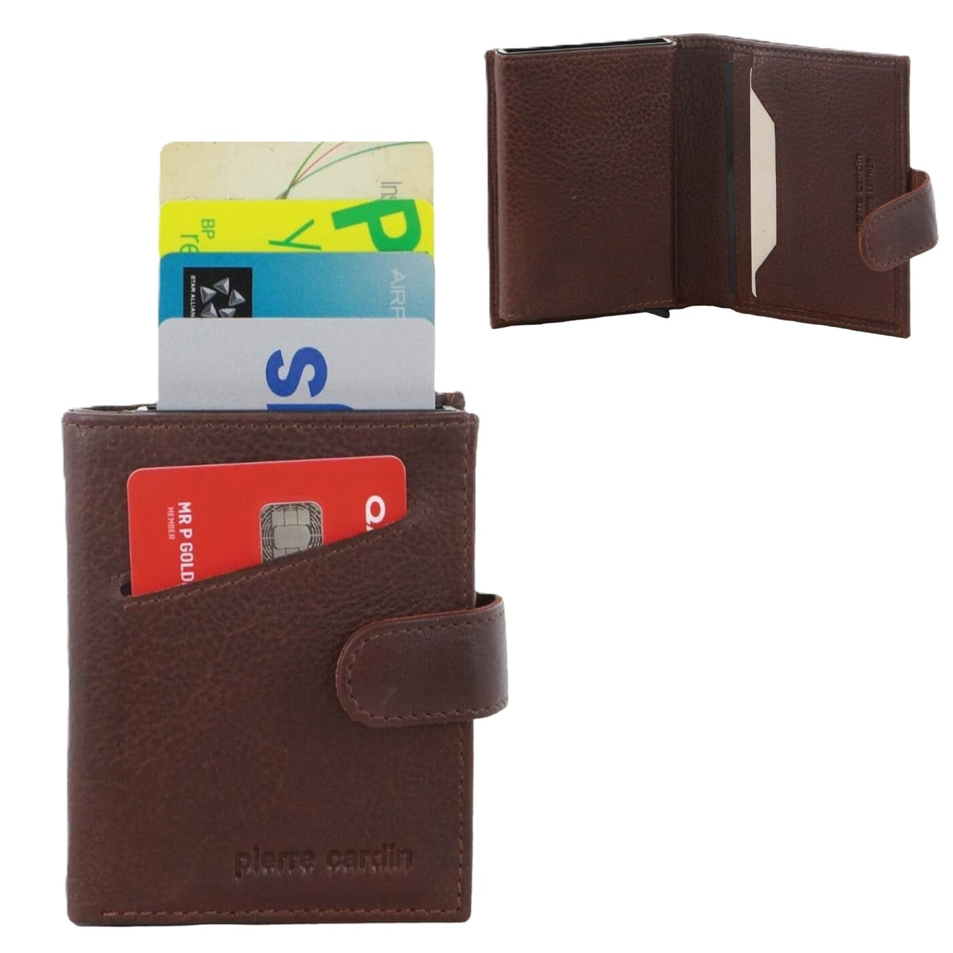 Pierre Cardin PC3644 Smart Slide Card Holder Tab Leather Wallet/Brown