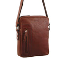 Pierre Cardin PC2794 Rustic Leather iPad Cross Body Bag/Chestnut