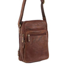 Pierre Cardin PC3130 Rustic Leather Cross-Body Bag/Chocolate