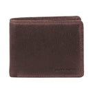 Pierre Cardin Men’s Italian Rustic Leather Tri-fold Wallet in Chocolate