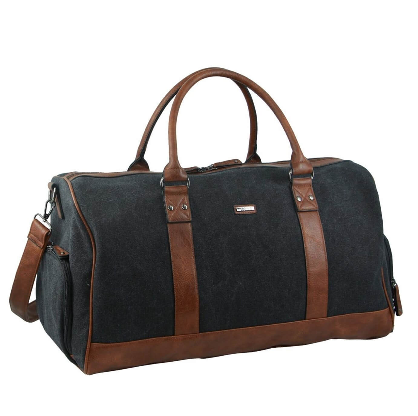 Pierre Cardin PC2581 Canvas Overnight Duffle Bag/Black