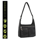 Pierre Cardin Ladies Nylon Anti-Theft RFID Crossbody Bag in Black