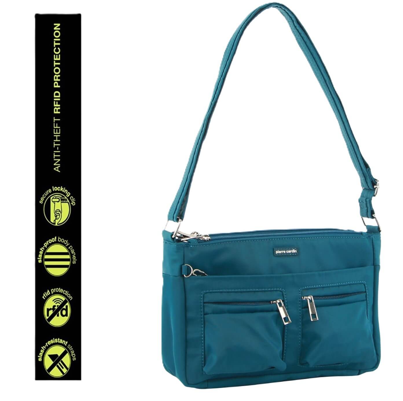 Pierre Cardin PC3268 Nylon Anti-theft Cross Body-Bag/Turquoise