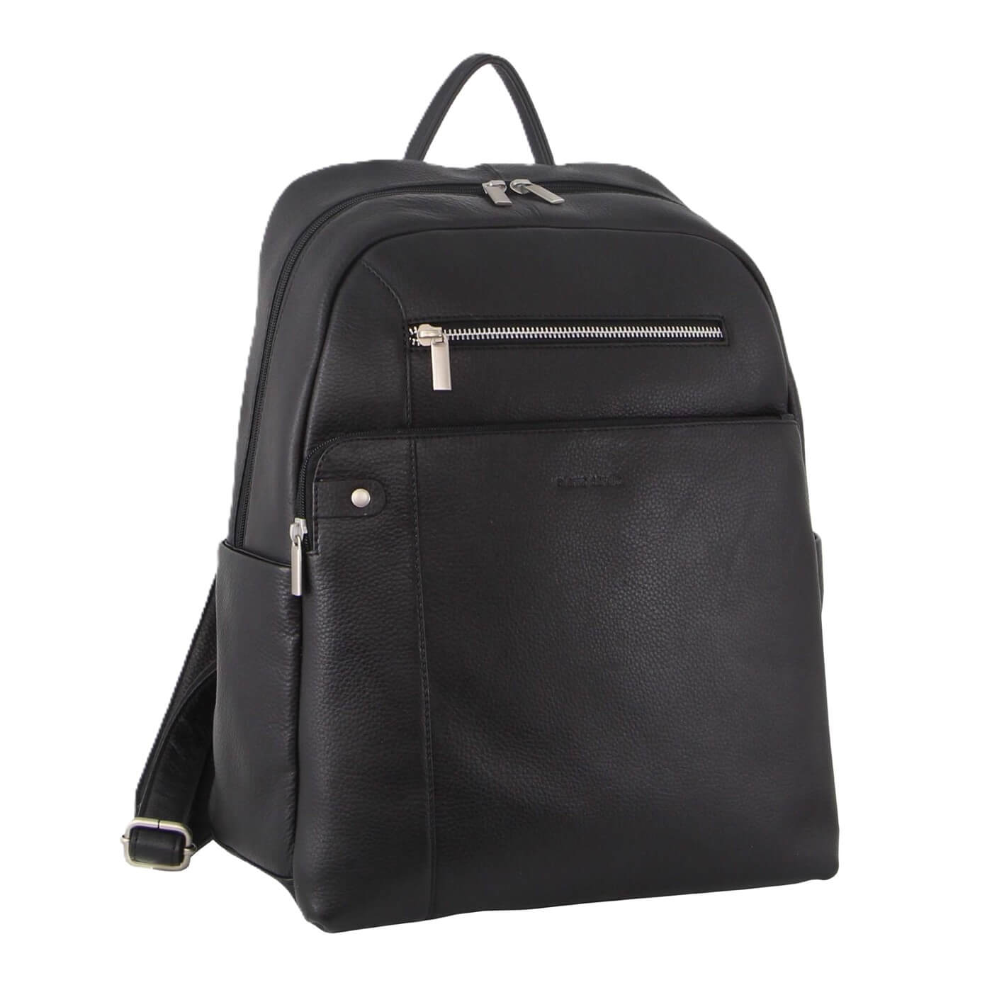 Pierre Cardin Unisex Leather Laptop-Business Backpack in Black