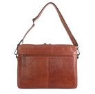 Pierre Cardin Italian Crumpled Leather Laptop Bag in Cognac