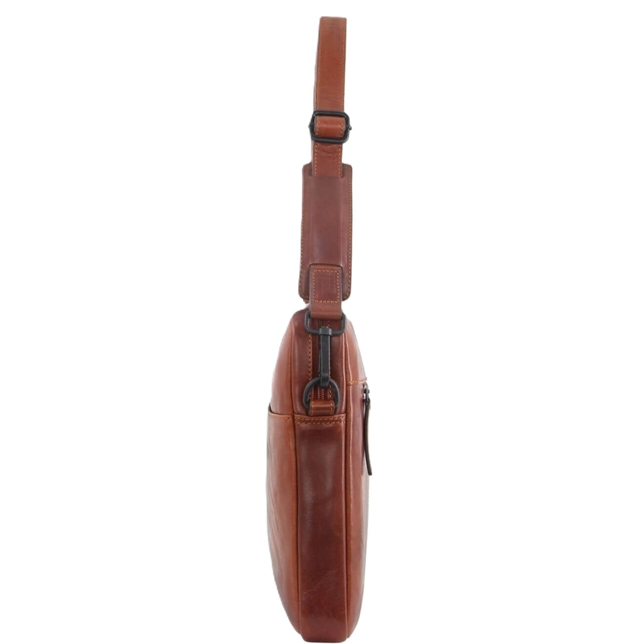 Pierre Cardin Italian Crumpled Leather Laptop Bag in Cognac
