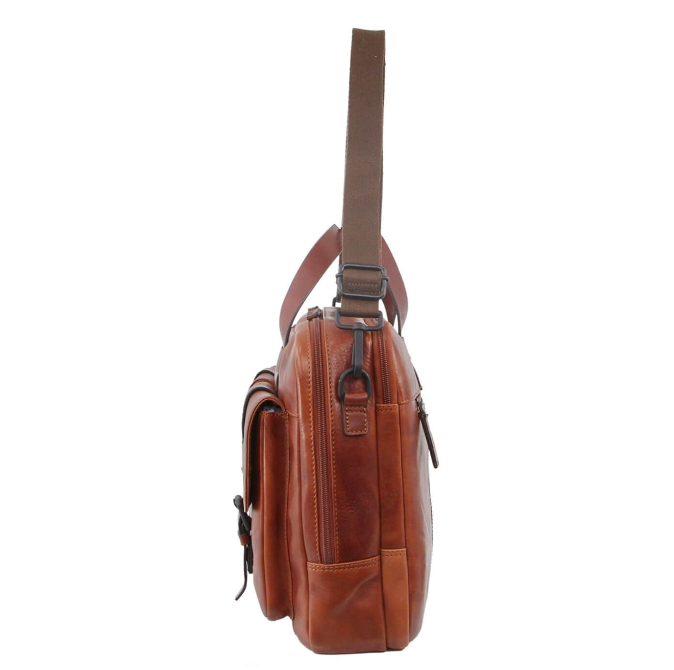 Pierre Cardin PC3391 Crumple Leather Multi-Compartment Business Bag/Cognac