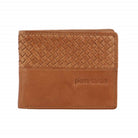 Pierre Cardin PC3463 Woven-Embossed Tri-fold Wallet/Dark Tan