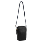 Pierre Cardin Ladies Italian Leather Crossbody Clutch Bag in Black