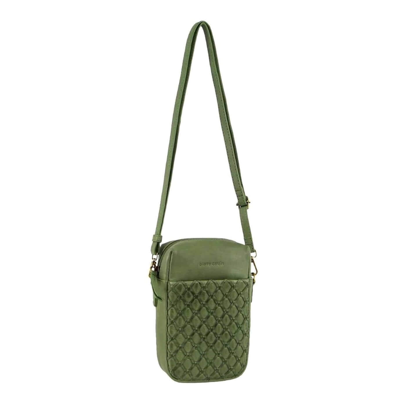 Pierre Cardin PC3686 Leather Embossed Phone Cross-Body Bag/Leaf