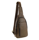 Pierre Cardin Mens Italian Leather Sling Bag in Oak
