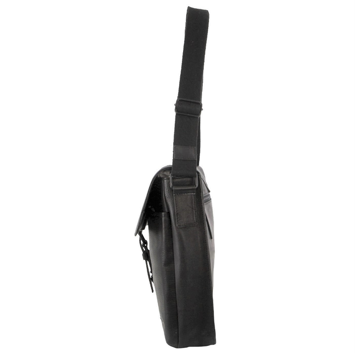 Pierre Cardin PC3721 Leather Flap-Over Computer-Bag/Black