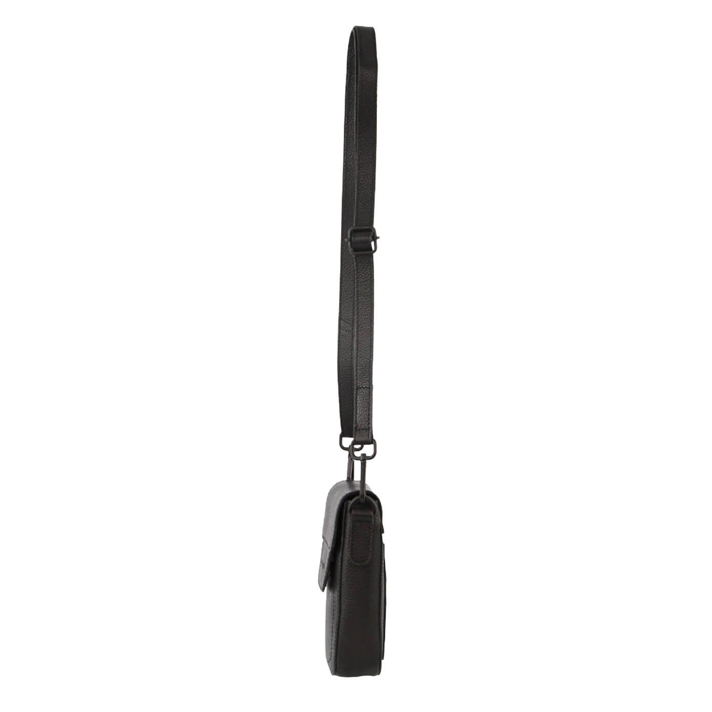 Pierre Cardin Ladies Rustic Leather Phone Bag in Black