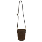 Pierre Cardin Ladies Leather Rustic Phone Bag in Grape Leaf