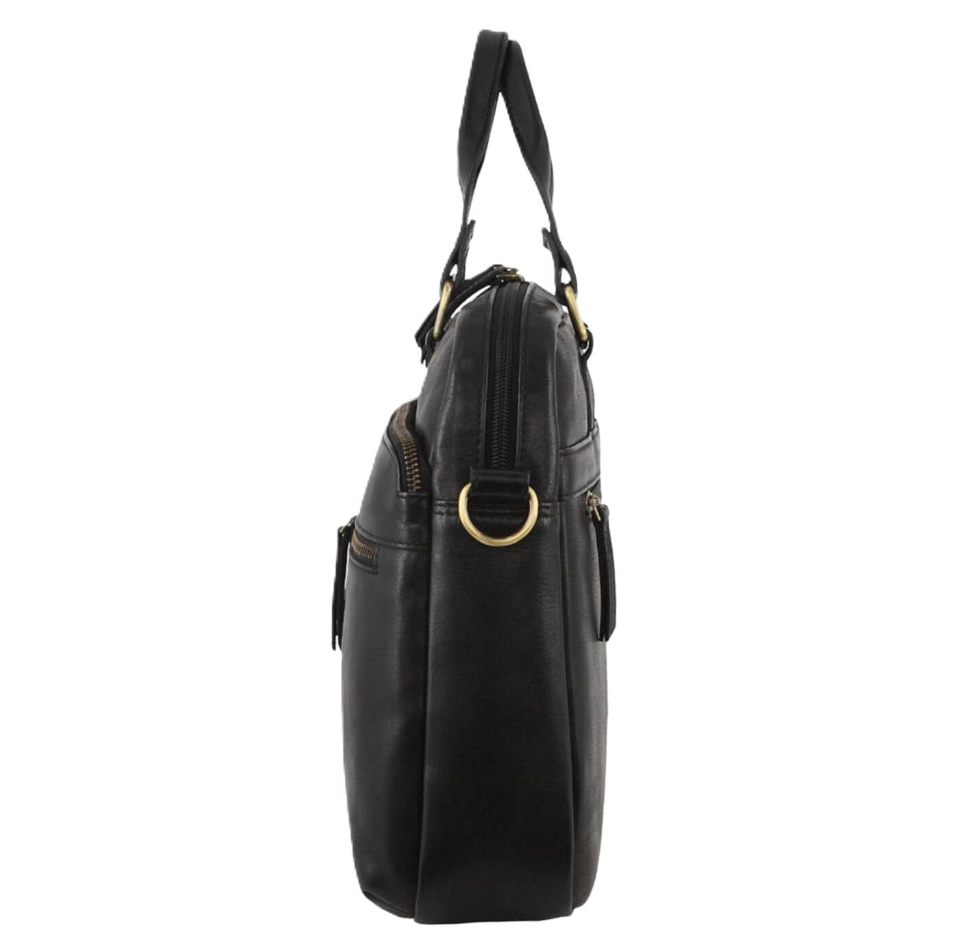Pierre Cardin PC3763 Multi-Compartment Leather Computer Bag/Black