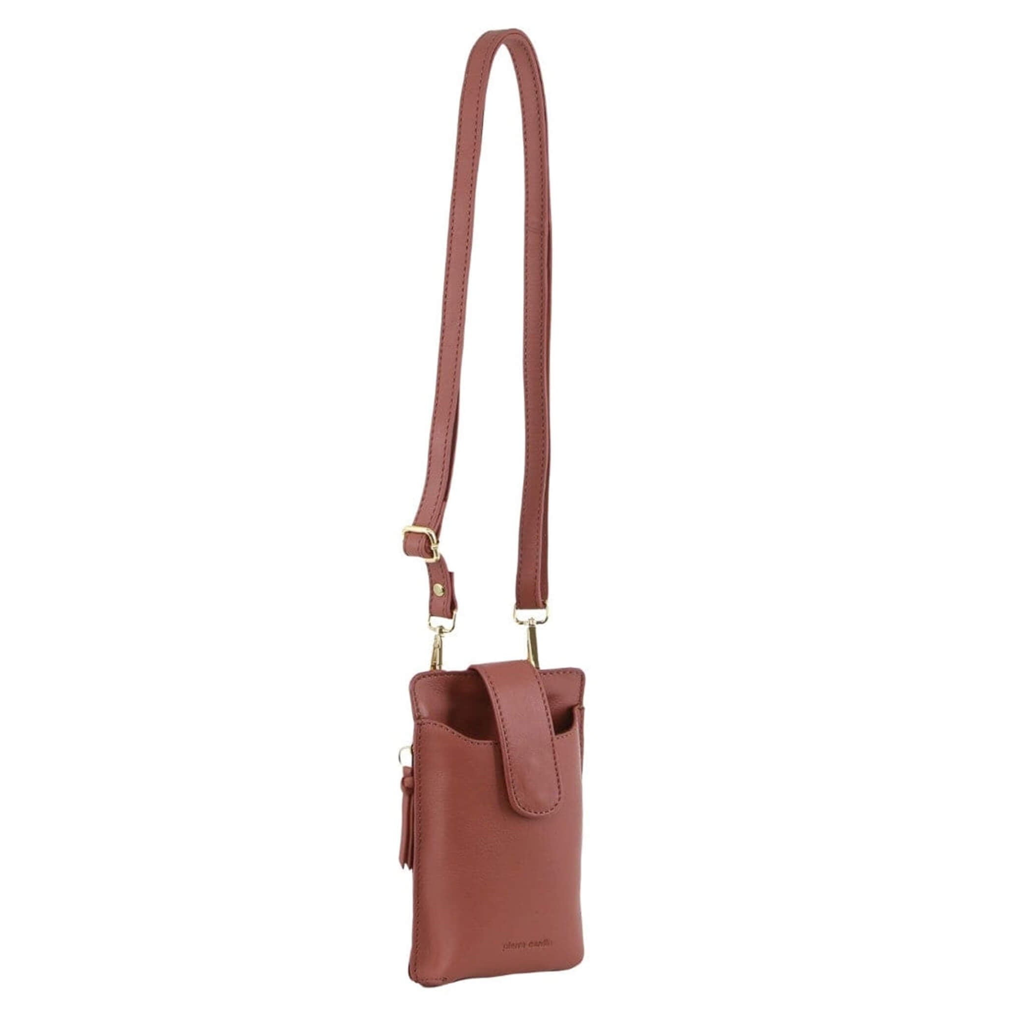 Pierre Cardin Compact Leather Phone Holder Bag in Rose