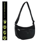 Pierre Cardin Ladies Nylon Anti-Theft-RFID Cross Body Bag in Black
