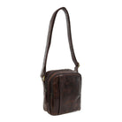 Pierre Cardin Men's Leather Crossbody Bag in Chocolate