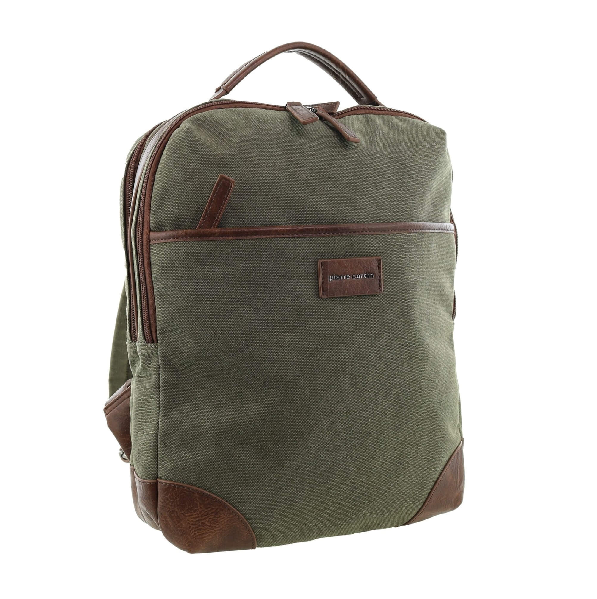 Pierre Cardin Canvas Backpack in Brown