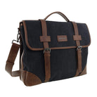 Pierre Cardin Canvas Laptop Satchel in Black