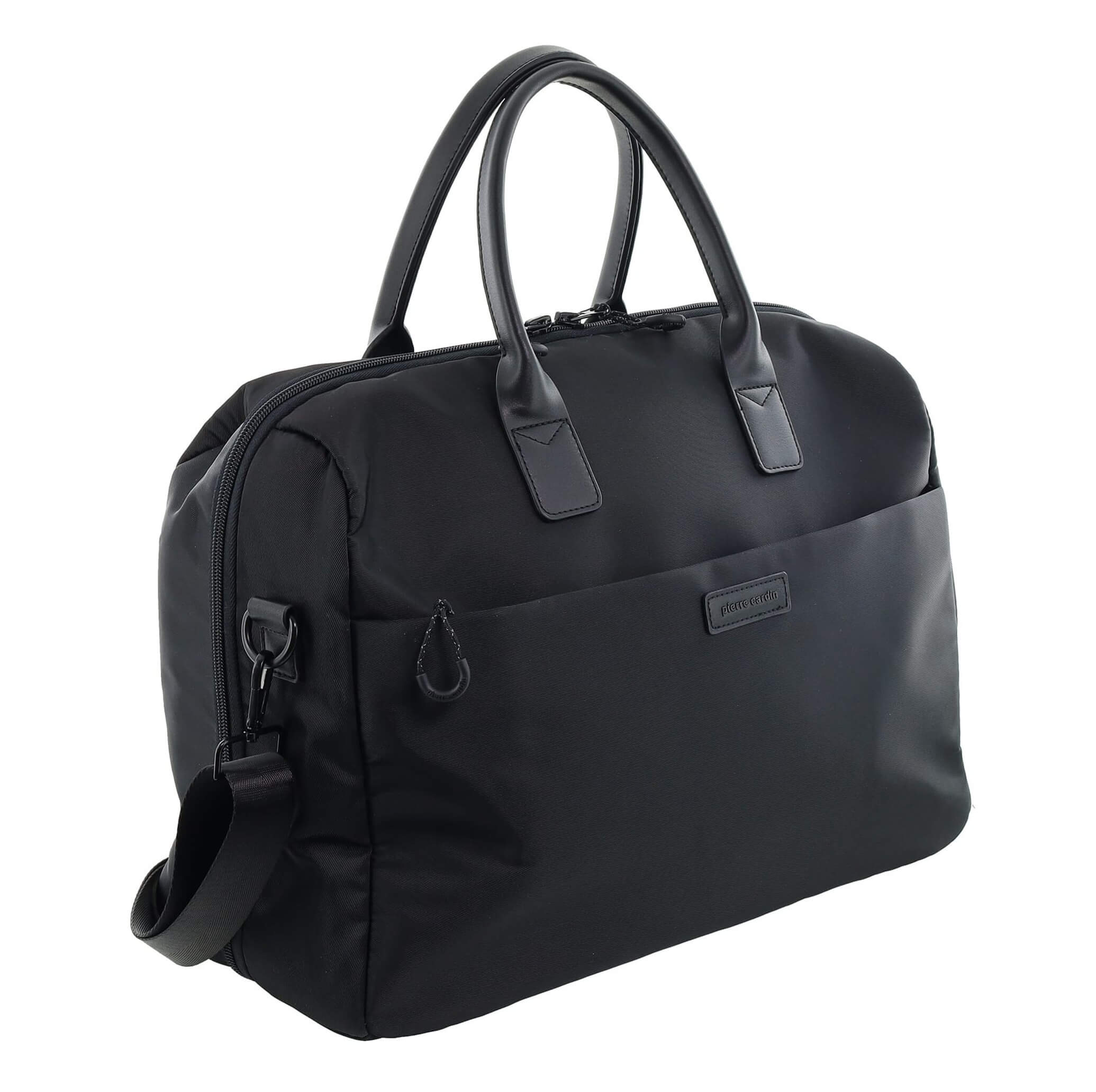 Pierre Cardin Luxe Nylon Carry-On Bag In Black