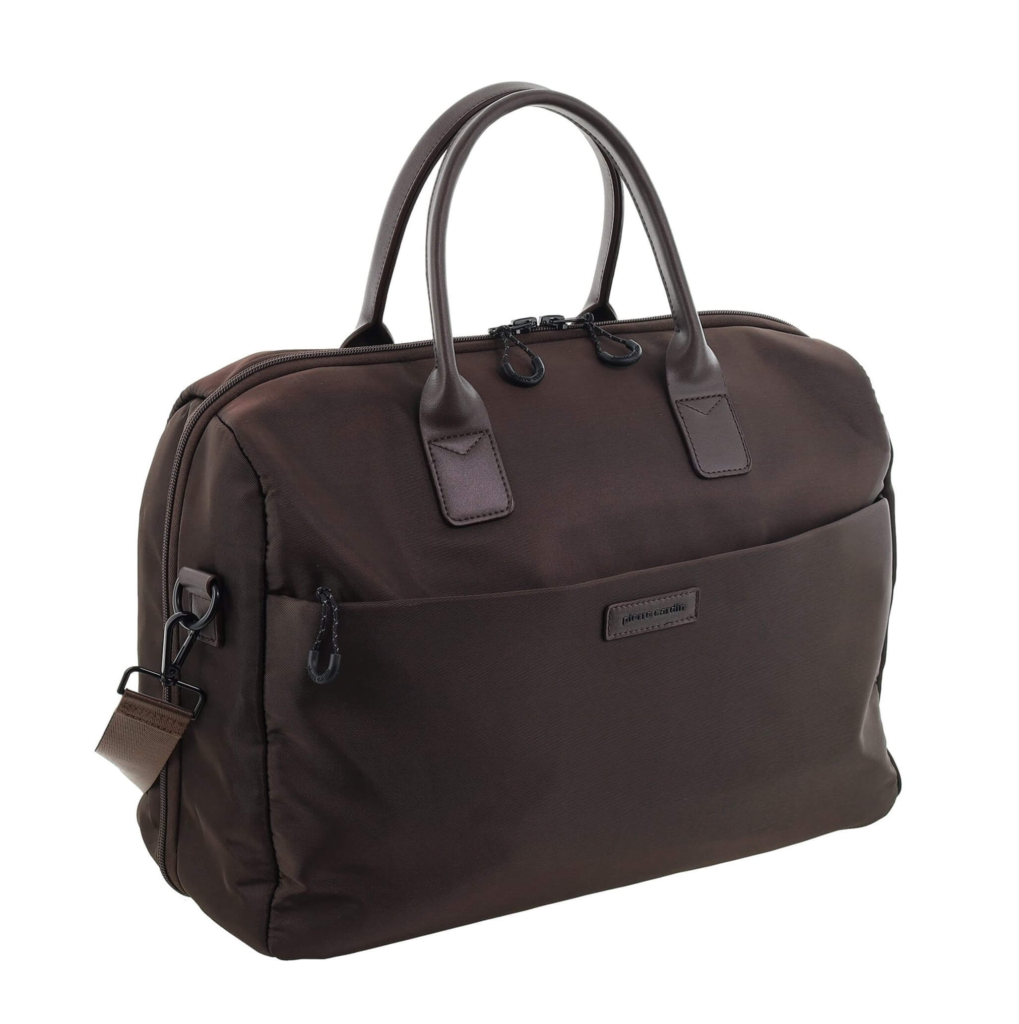 Pierre Cardin Luxe Nylon Carry-On Bag In Chocolate