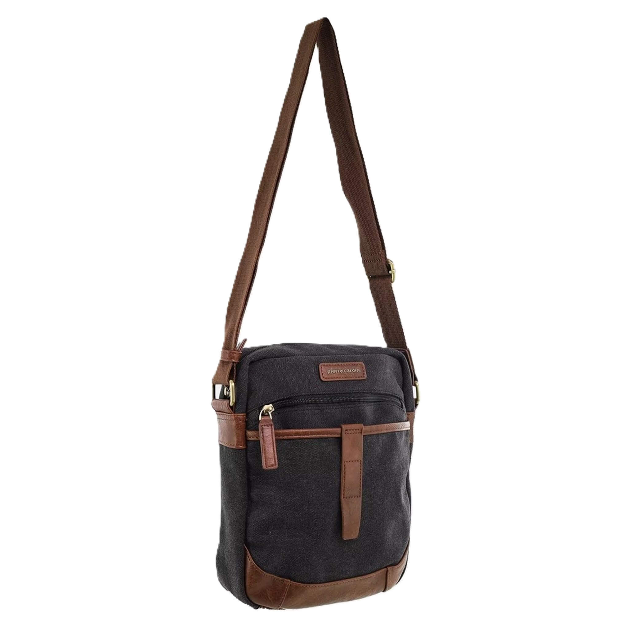 Pierre Cardin Canvas Crossbody Bag in Black