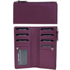 Pierre Cardin Italian Leather Ladies Bi-Fold Wallet in Berry