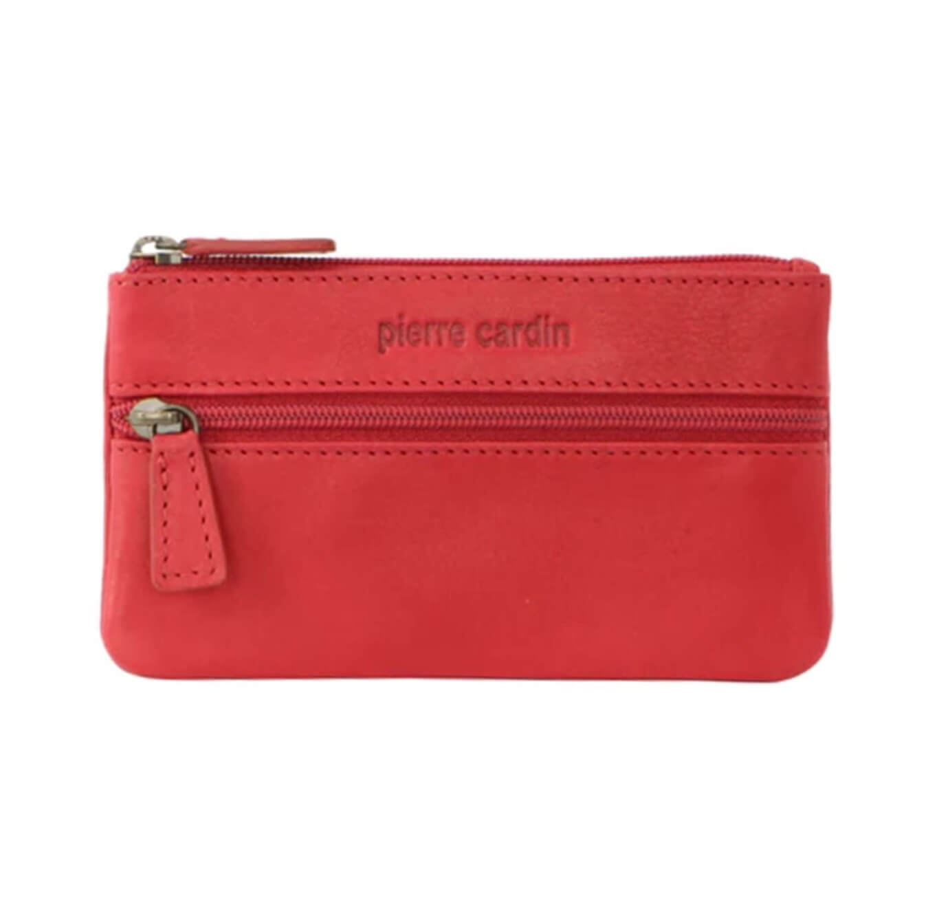 Pierre Cardin Leather Coin Purse - Key Holder in Red