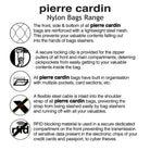 Pierre Cardin Nylon Bags Range