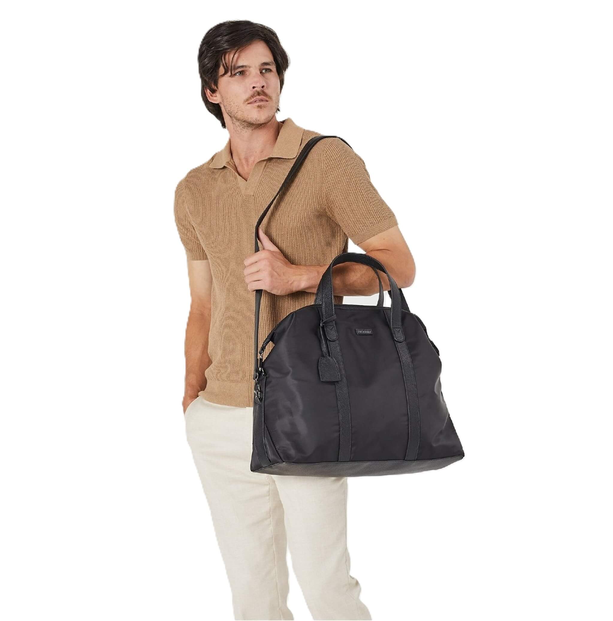 Pierre Cardin Nylon Travel-Overnight Bag in Black