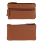 Pierre Cardin Leather Coin Purse - Key Holder in Cognac