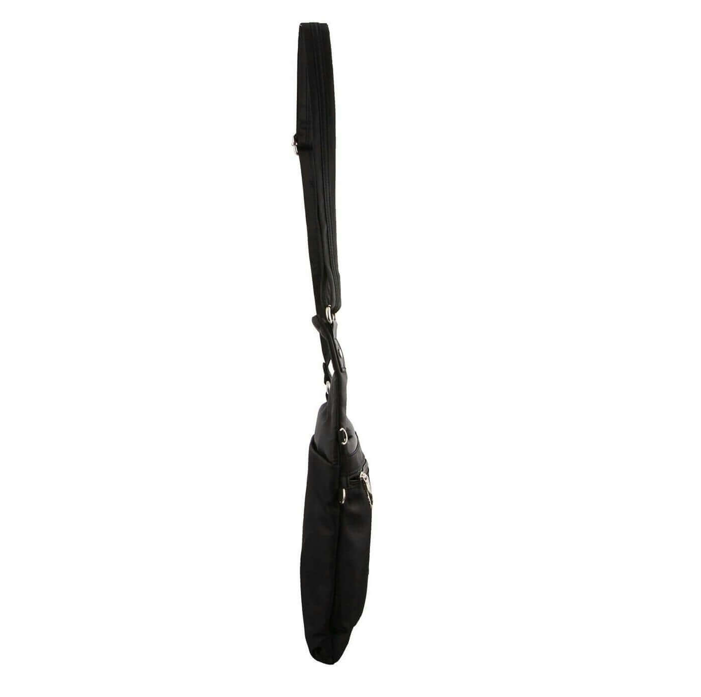 Pierre Cardin Ladies Anti-Theft-RFID Nylon Crossbody Bag in Black