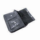 Pierre Cardin Men's Rustic Leather Messenger Bag in Black