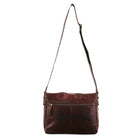 Pierre Cardin Men's Rustic Leather Messenger Bag in Chestnut