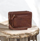 Pierre Cardin PC3133 Rustic Leather Organiser Bag/Chocolate