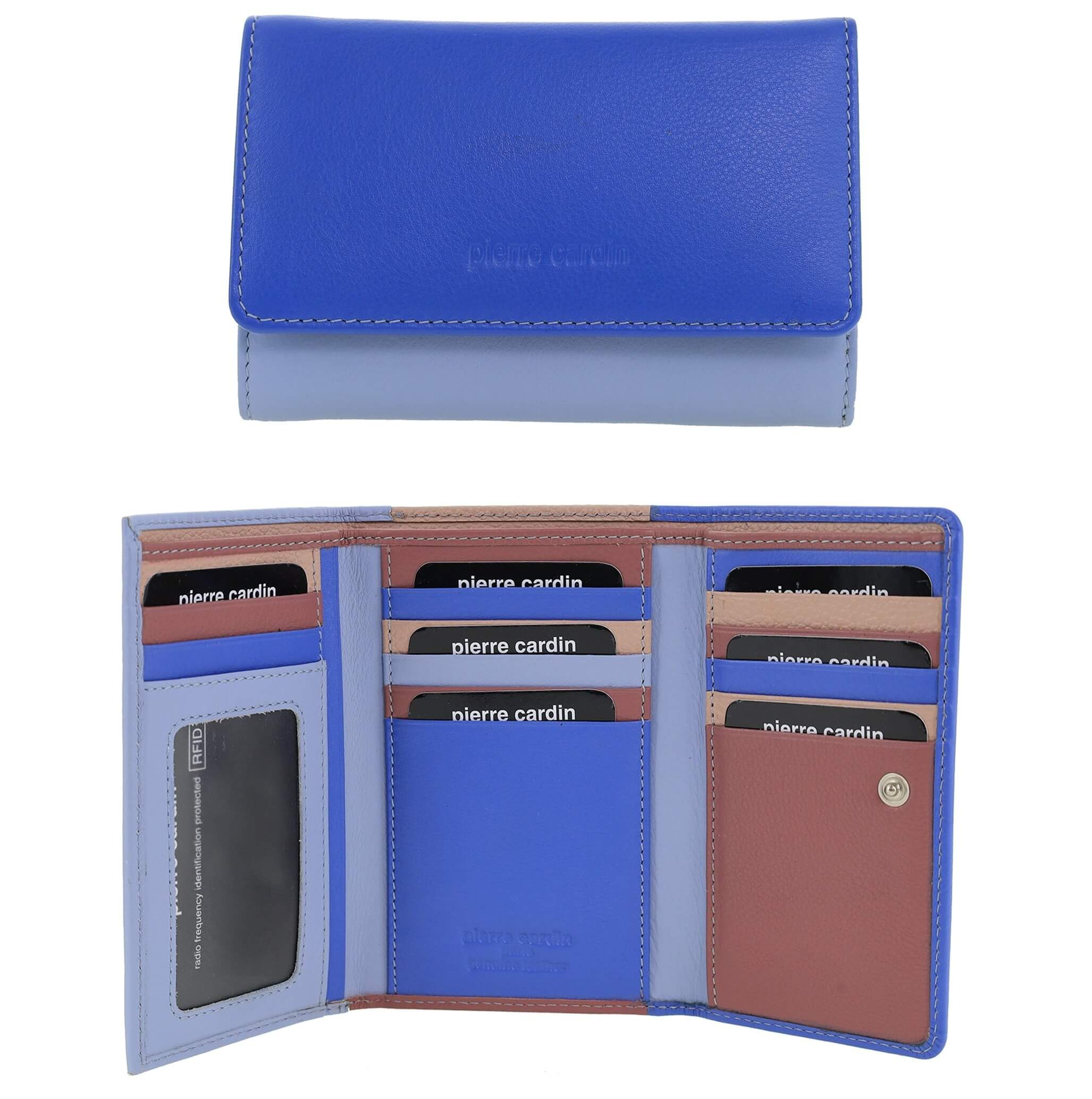 Pierre Cardin Multi-Colour Ladies Leather Tri-fold Wallet in Lilac