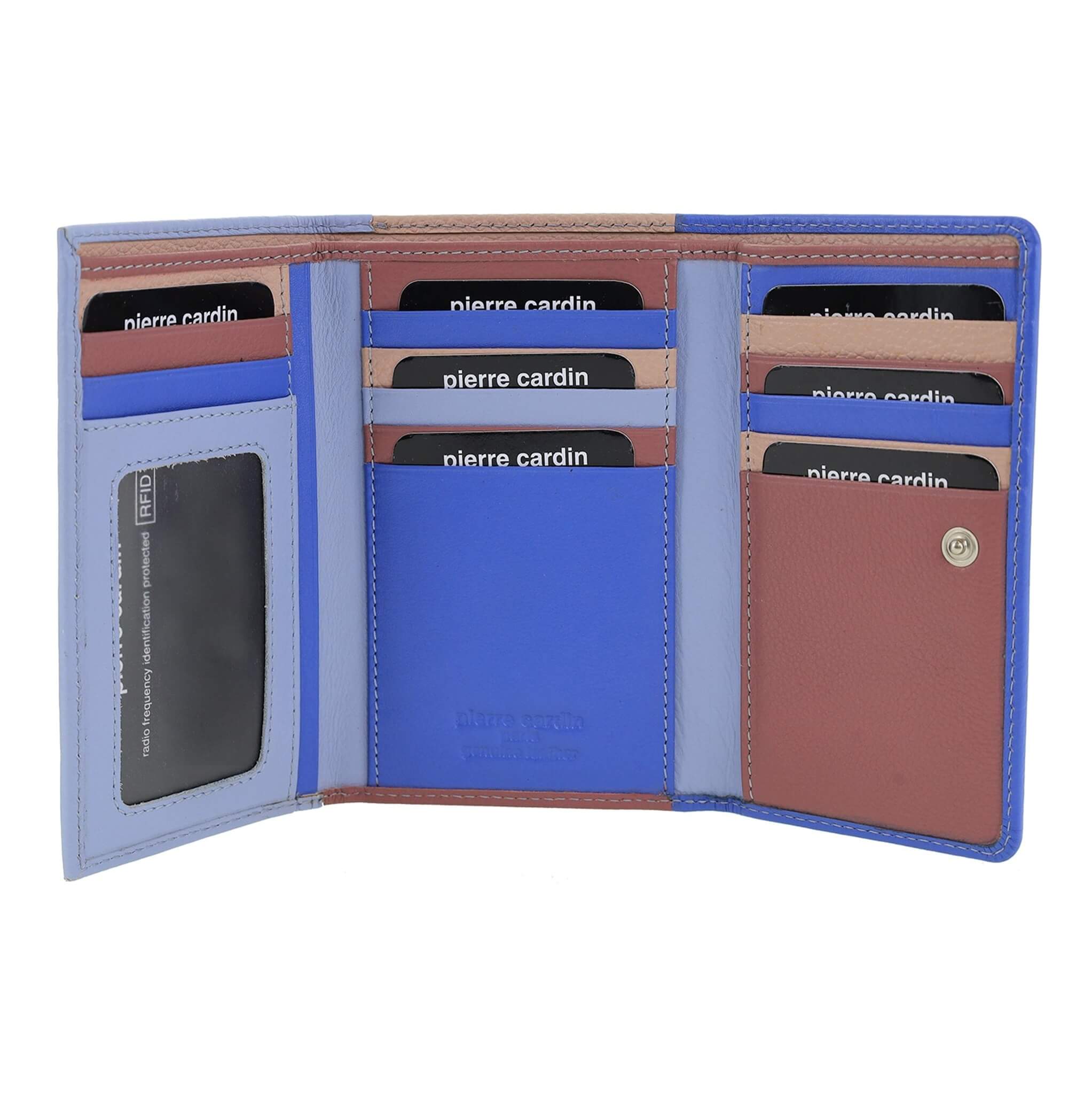 Pierre Cardin Multi-Colour Ladies Leather Tri-fold Wallet in Lilac