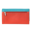 Pierre Cardin Multi-Colour Ladies Leather Tri-fold Wallet in Turquoise/Orange