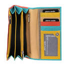Pierre Cardin Multi-Colour Ladies Leather Tri-fold Wallet in Turquoise/Orange