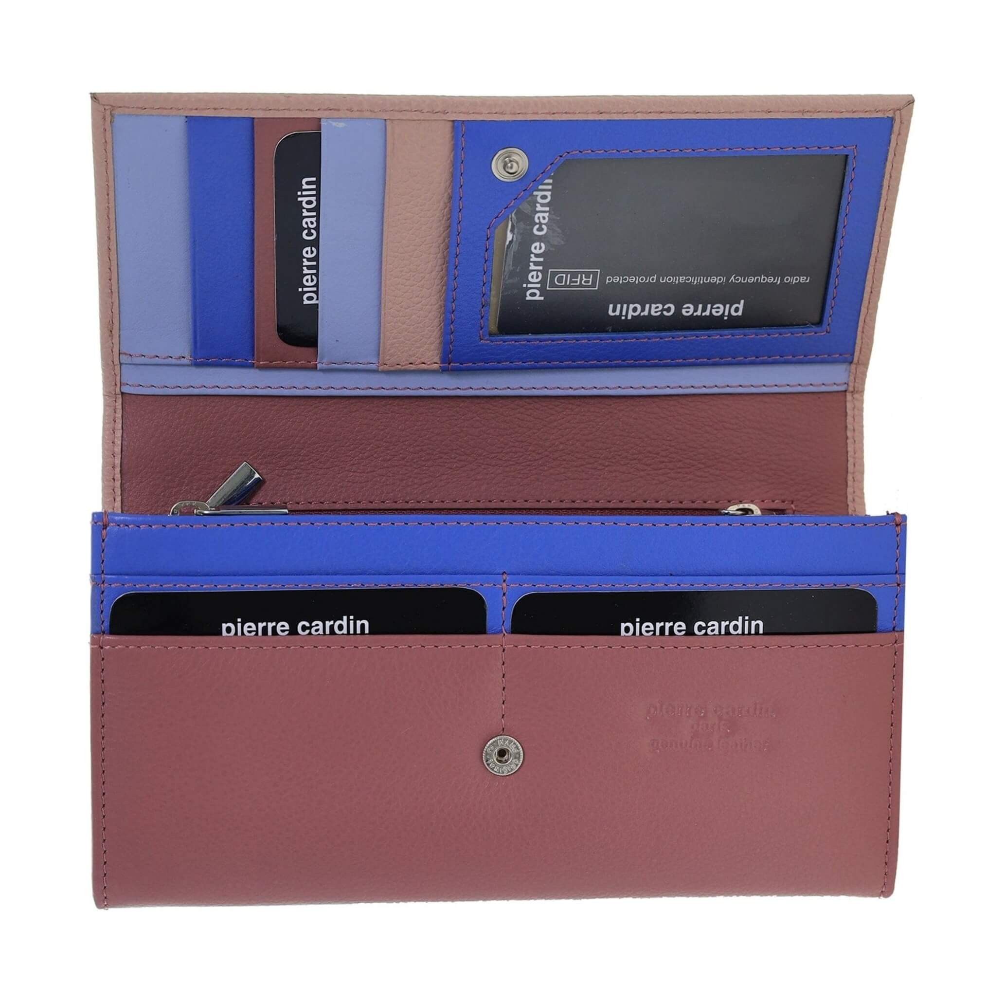 Pierre Cardin Multi-Colour Italian Leather Wallet in Cherry