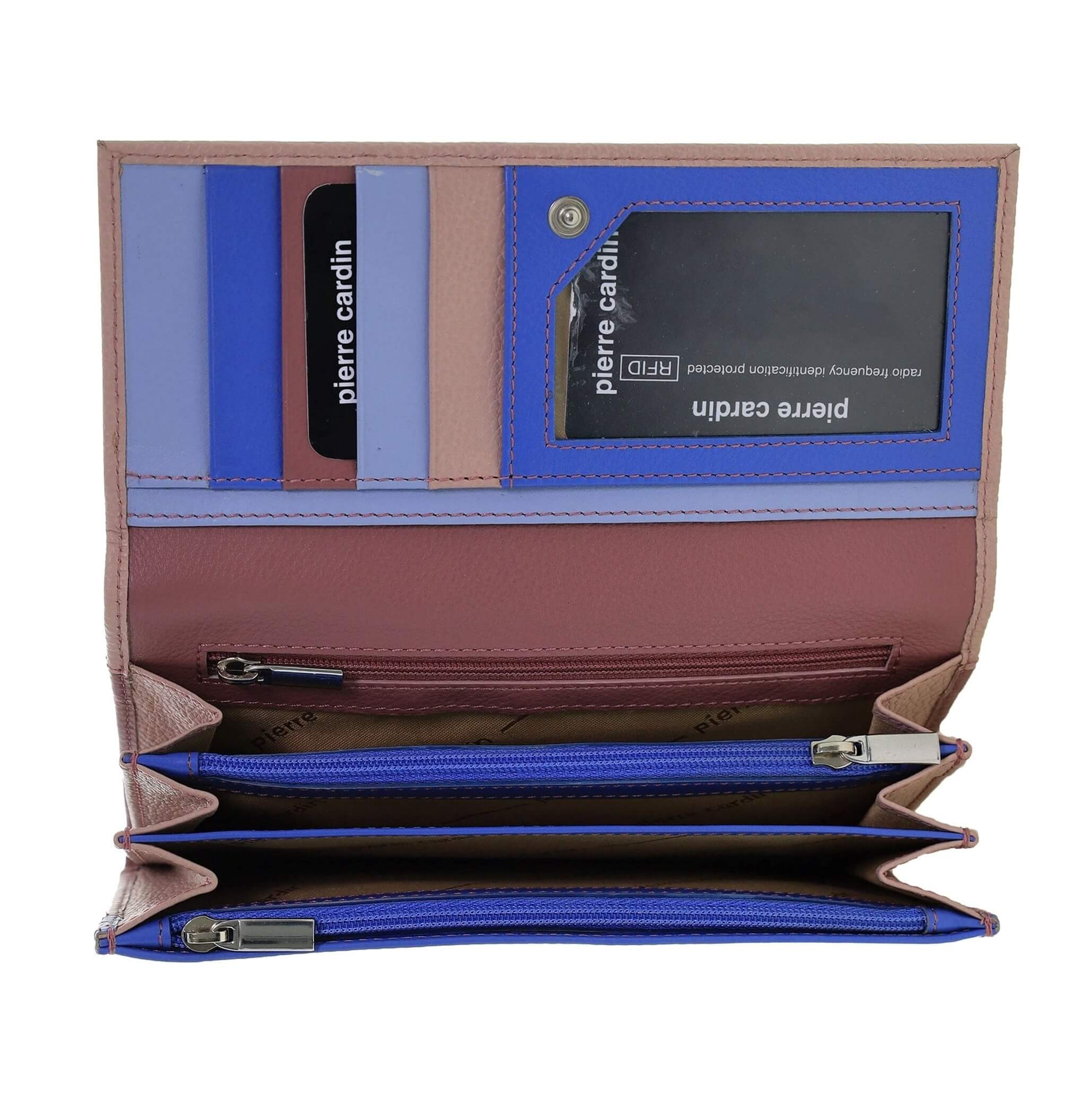 Pierre Cardin Multi-Colour Italian Leather Wallet in Cherry