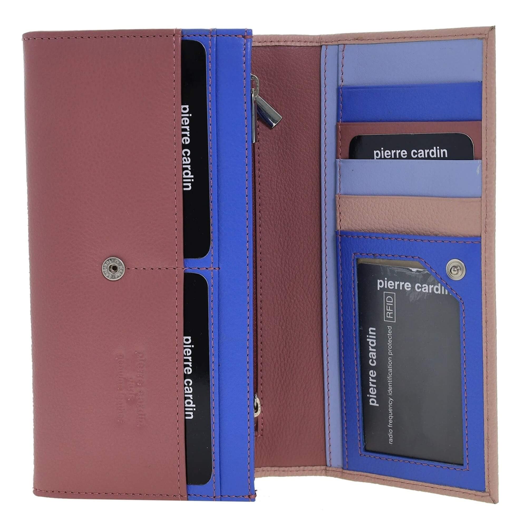 Pierre Cardin Multi-Colour Italian Leather Wallet in Cherry